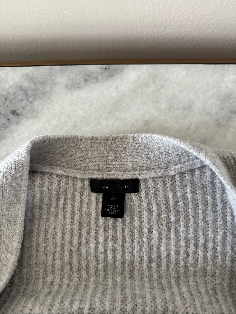 Halogen Light Gray Ribbed Open-Front Cardigan - Picture 5 of 6